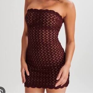 Meshki Amadea Lace Mini Dress - Plum